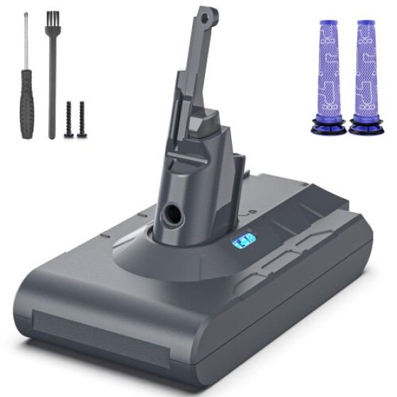 Replacement Battery for Dyson V8 – Morpilot 6500mAh Battery for Dyson V8 SV10, Compatible with V8 Animal, V8 Absolute, V8 Fluffy Vacuum Cleaner with 2 Pre-Charged Batteries